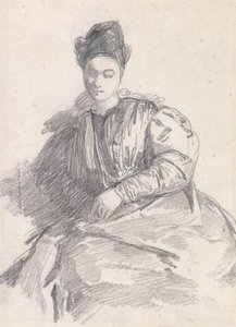 座った女性の研究 作： Richard Parkes Bonington